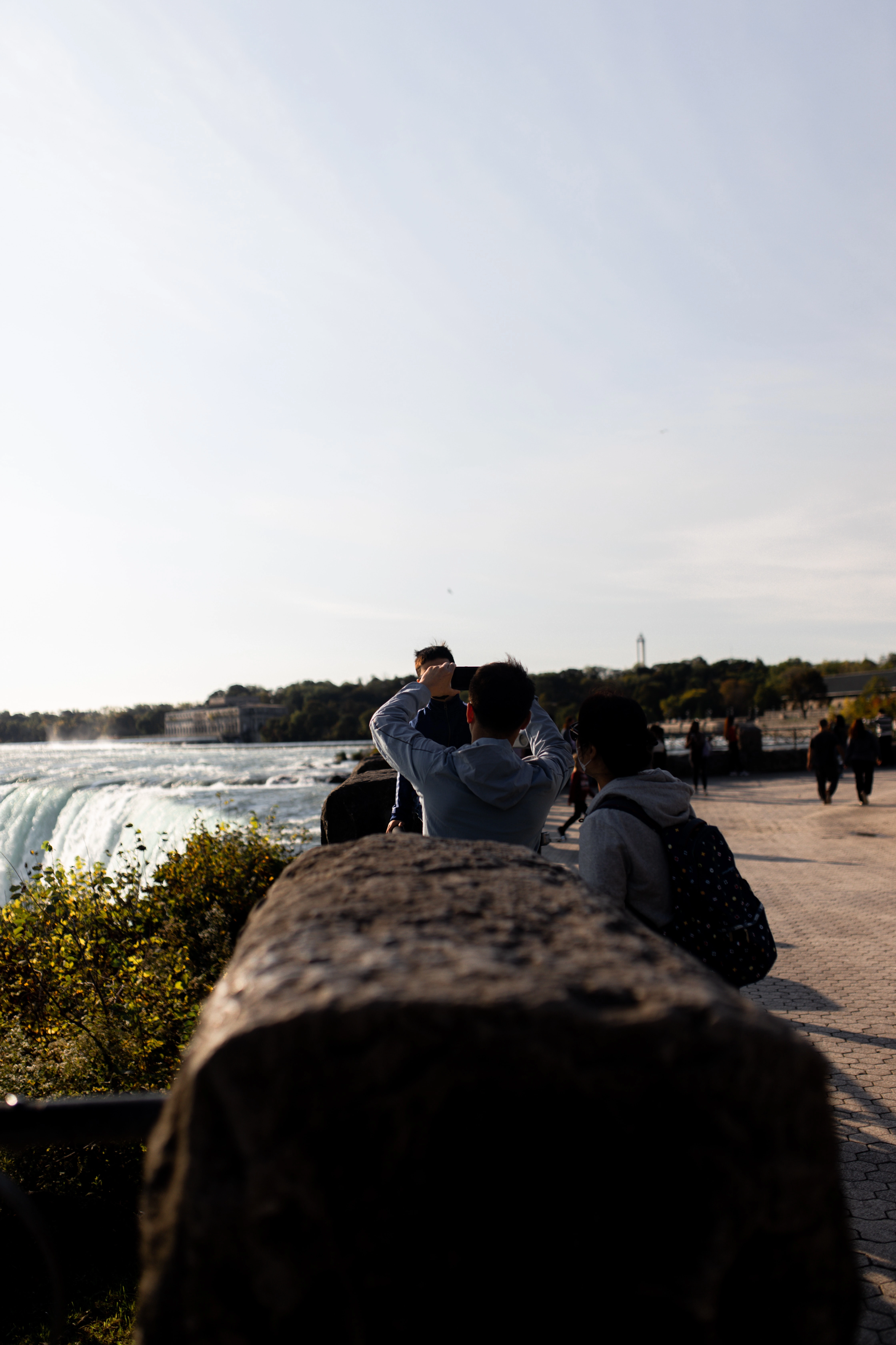 taking a picture of waterfall